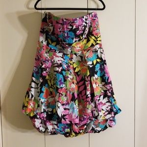 Torrid Black and Neon Strapless Dress Size 14